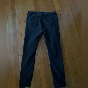 Silver pinstripe and black jean